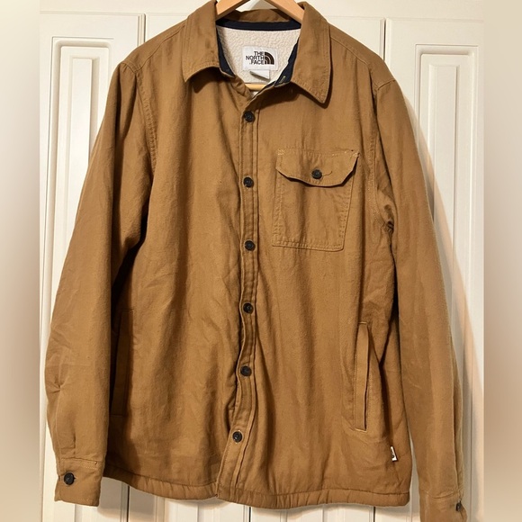 The North Face Campshire Tan Button Up Fleece Liner Shirt Jacket Size XL - Picture 1 of 5